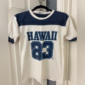Vintage Hawaii 83 Navy and White Shirt